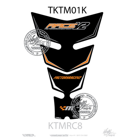 PROTECTOR DEPOSITO 2PCS NEGRO/NARANJA KTM RC8