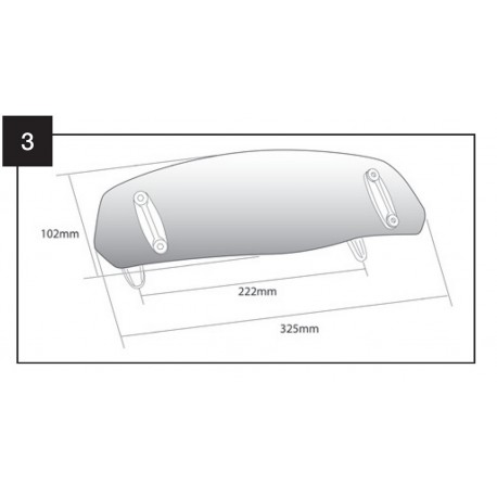 DEFLECTOR CUPULA CON FIJACION DE TORNILLO 325 x 102mm